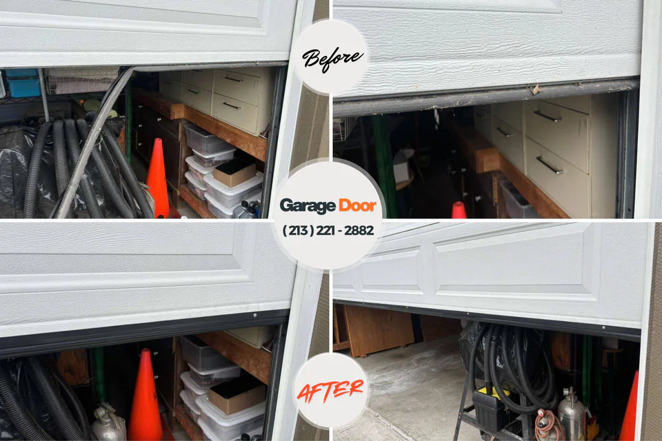 Before and after: garage door repair Alexandria, VA
